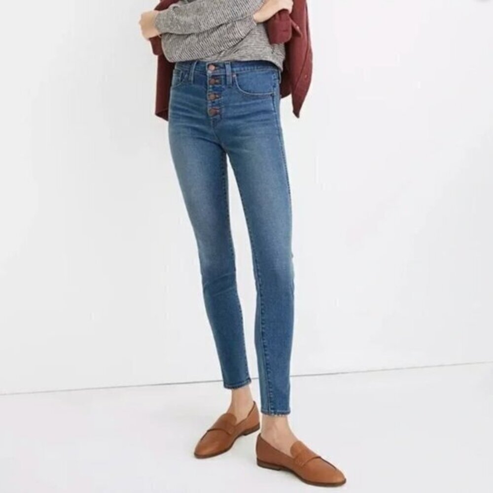 Madewell 10" High-Rise Skinny Jeans in Dewitt Wash in Sz 28